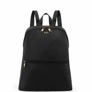 Tumi Black Nylon just in case Backpack with Gold Accent Zipper Pull